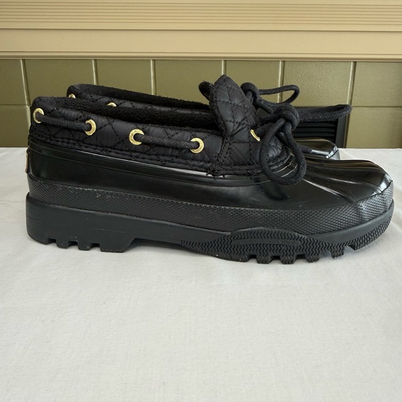 Sperry Shoes - EUC Sperry Waterproof Rubber Quilted Fleece Loafers-Black-Women’s Size 6